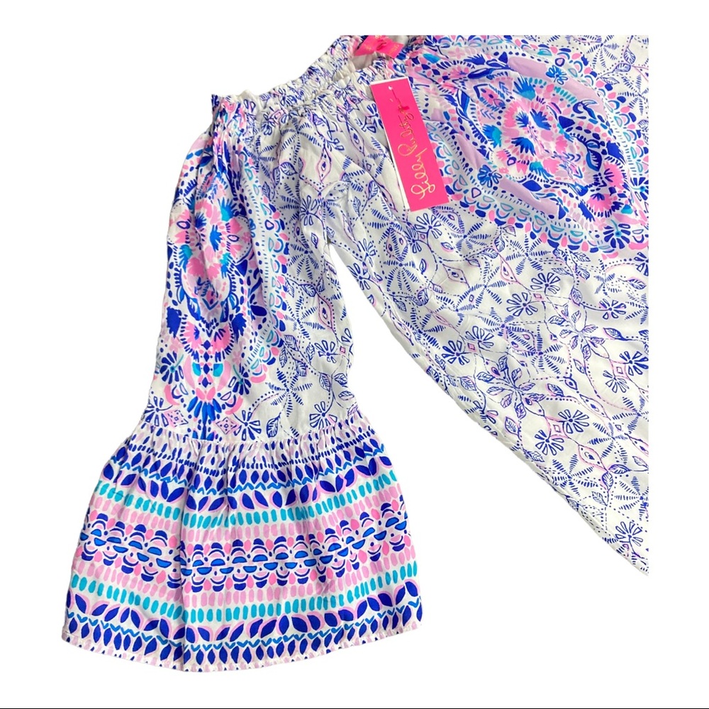 Lilly Pulitzer Women’s Abigale Midi Dress Engineered Multi Rayon Off Shoulder XS - Picture 6 of 16